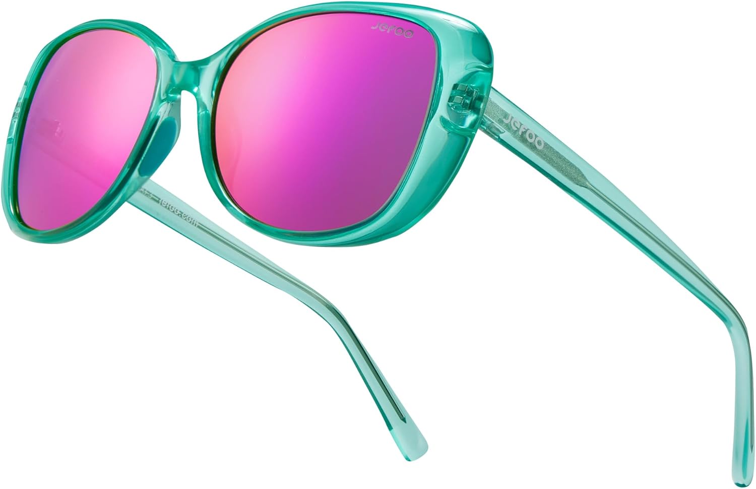 

Поляризованные солнцезащитные очки Jefoo для женщин и мужчин, в стиле ретро и винтаж, для активного отдыха и спорта, модные очки с защитой от УФ-излучения, Pink Purple Revo Lens / Mint Green Frame