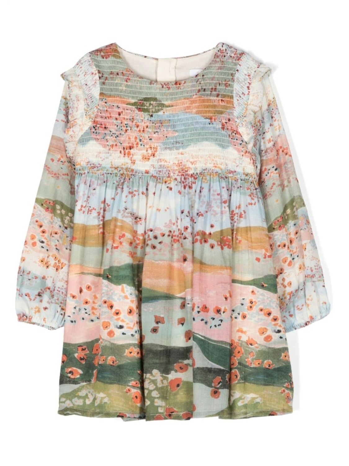 

Chloé Kids платье с длинными рукавами и графичным принтом, зеленый
