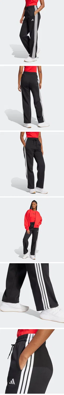 Женские брюки Adidas Essentials 3S Open Hem French Terry чёрного цвета — фото 4