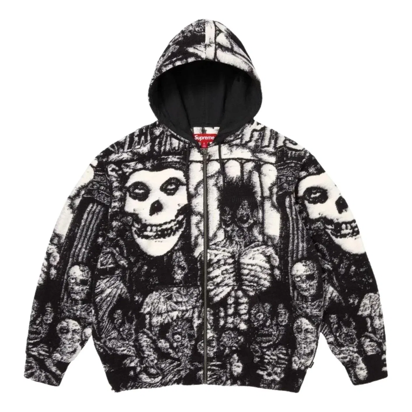 Толстовка Supreme x The Misfits SS26 с капюшоном на молнии, черный, SUP-SS26-153-BLK