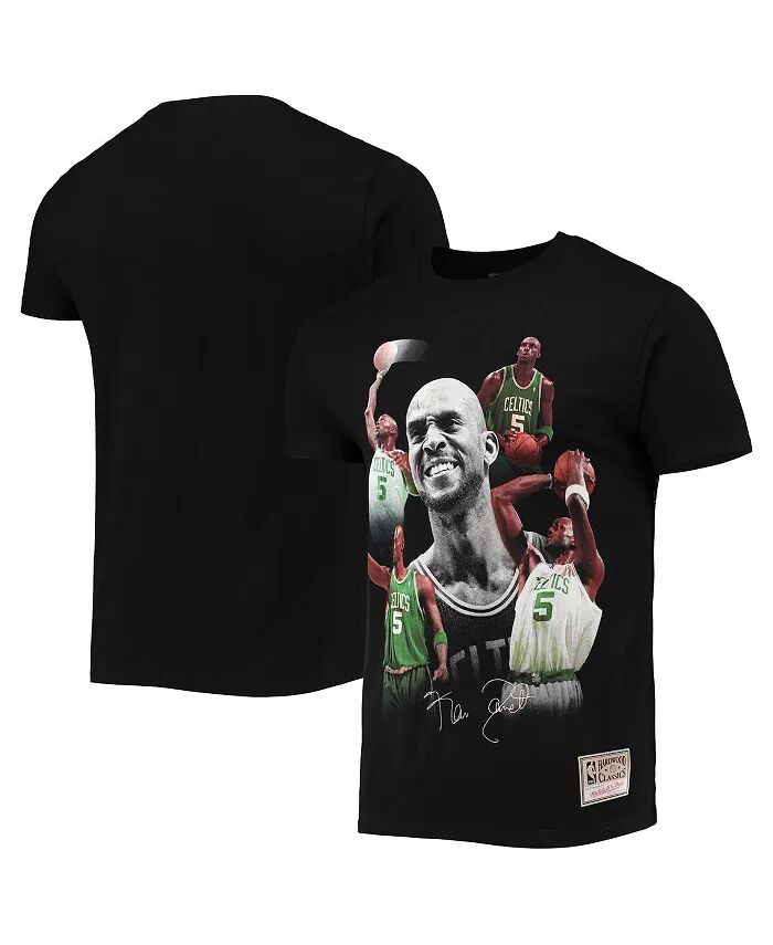

Мужская черная футболка с изображением Кевина Гарнетта из Boston Celtics Mitchell & Ness