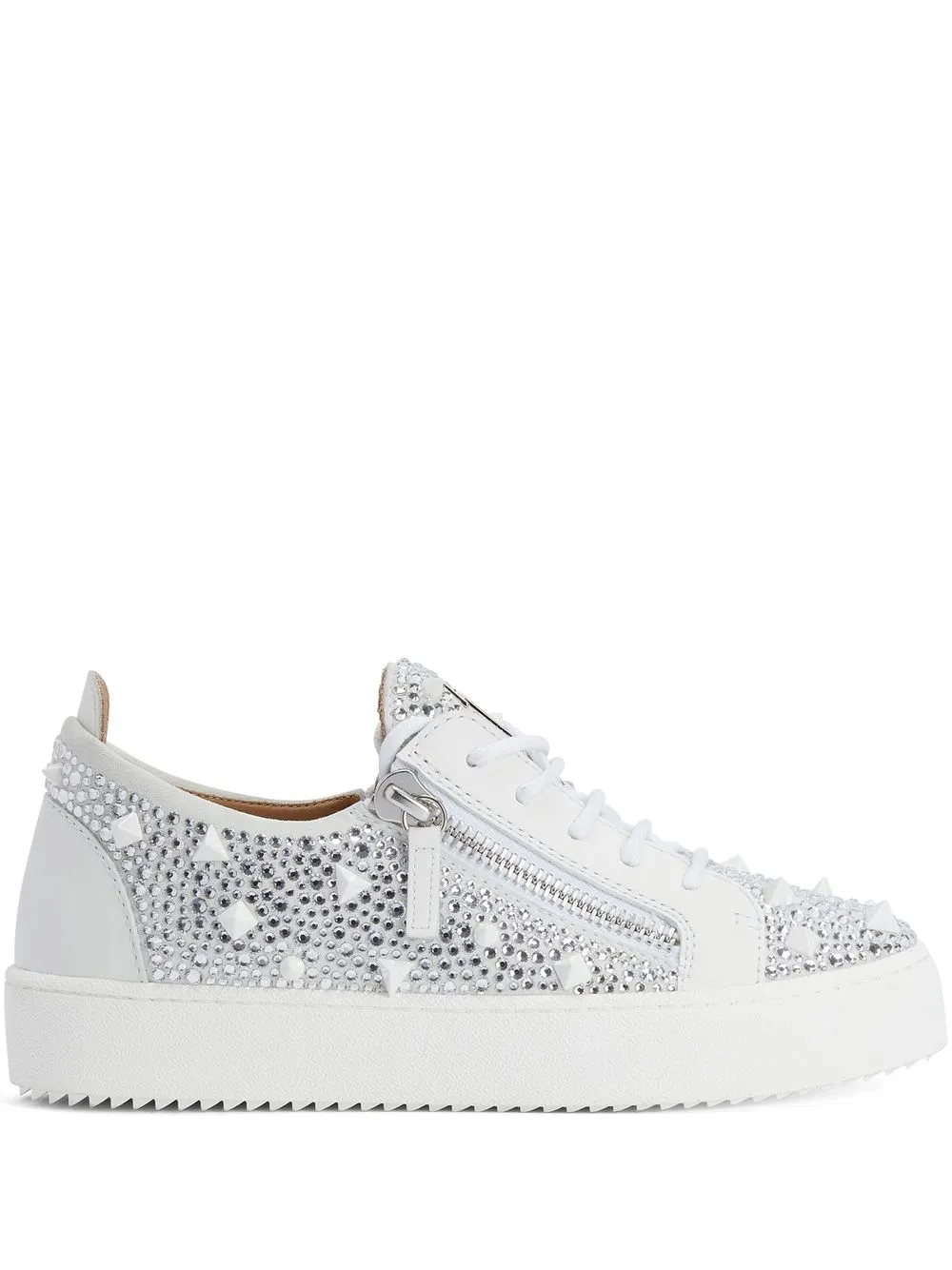 Кроссовки Gail с кристаллами Giuseppe Zanotti, белый