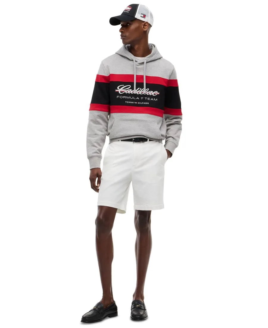 Мужская толстовка с капюшоном и декоративными панелями Cadillac F1 Tommy Hilfiger, светлый-серый heather — фото 2