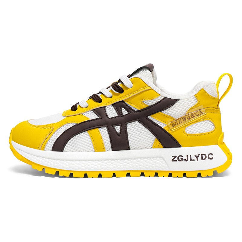 

TELENT Мужские дышащие низкие кеды с амортизацией желтые, цвет Yellow