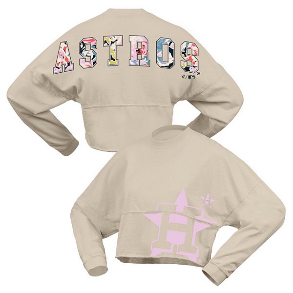 

Женская футболка с длинным рукавом Houston Astros в кремовом цвете с цветочным принтом Fanatics