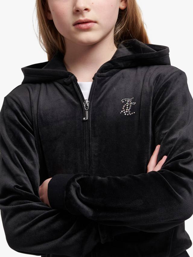 Детская худи с молнией и стразами mini diamante Juicy Couture, Jet Black — фото 3
