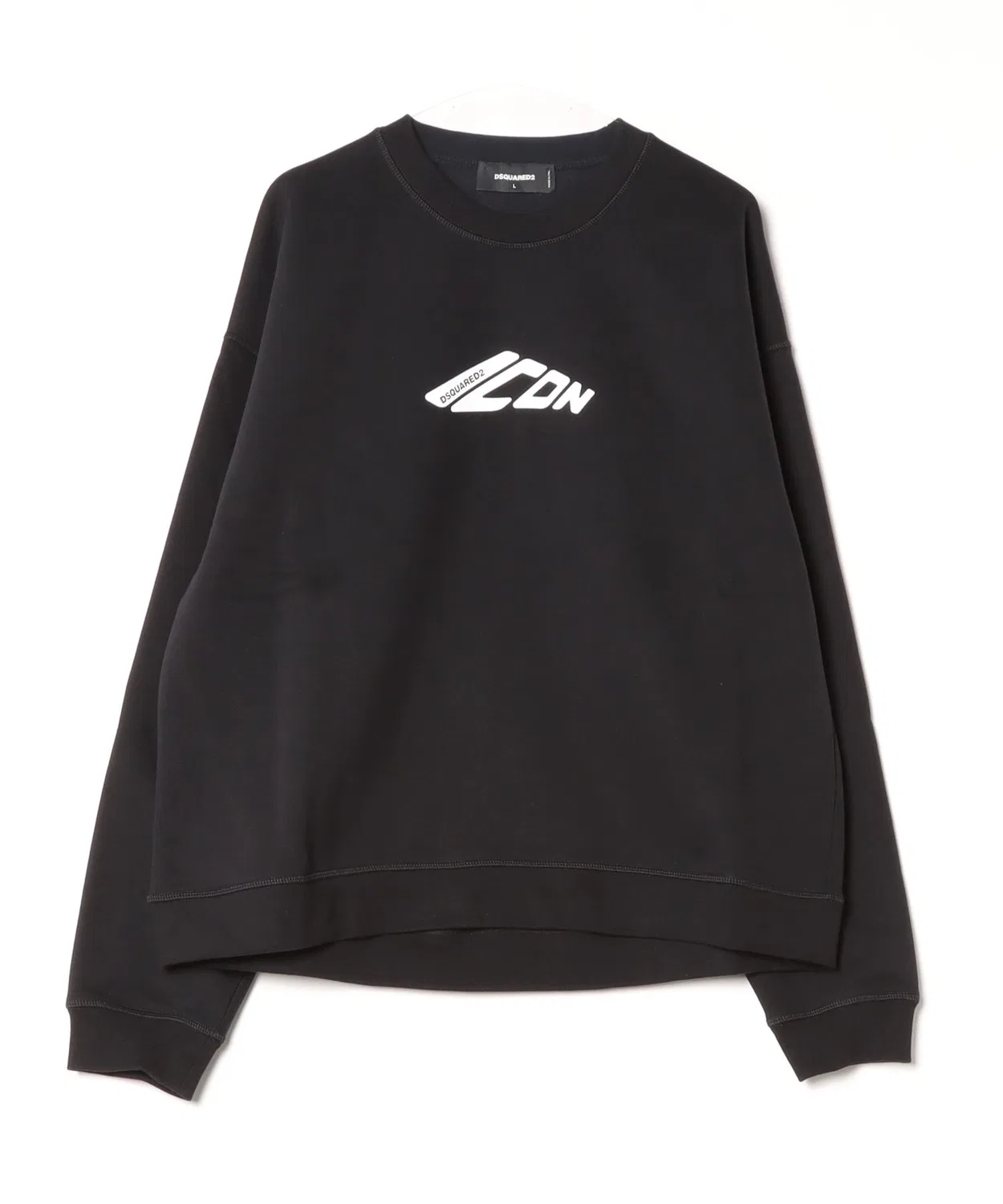 Свитшот с логотипом Icon Relax Fit Crewneck, хлопок, полиэстер, черный