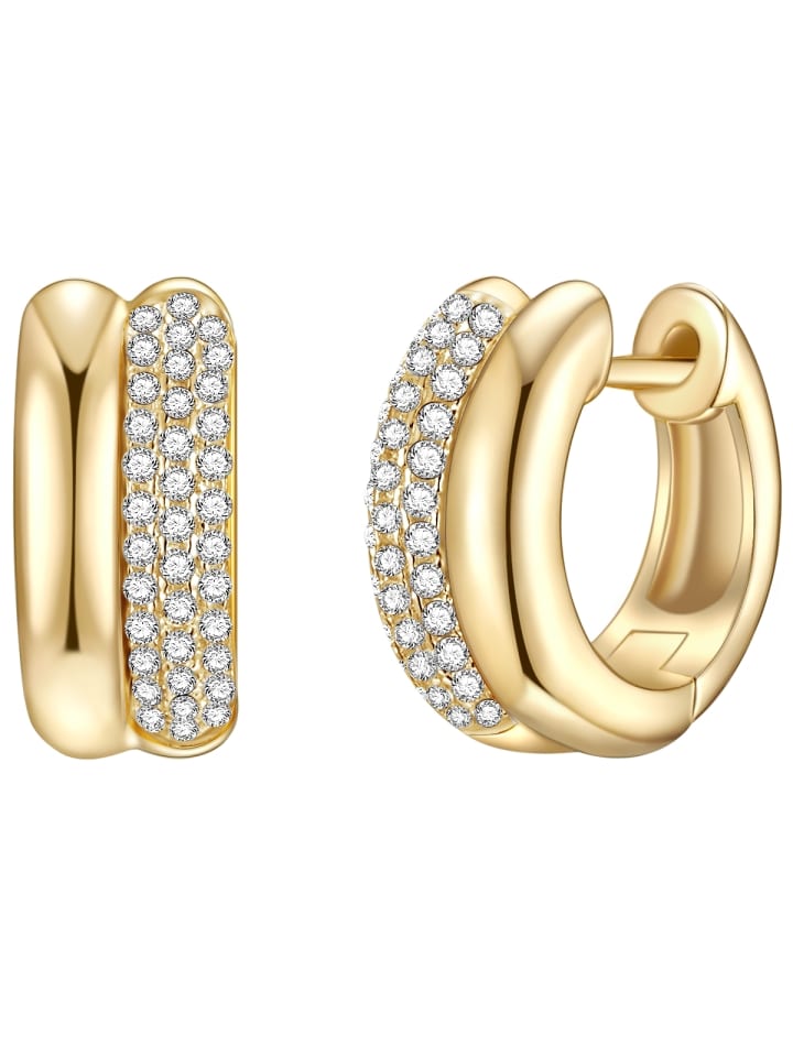 

Lulu & Jane Серьги из стерлингового серебра с кубическим цирконием в оправе из желтого золота