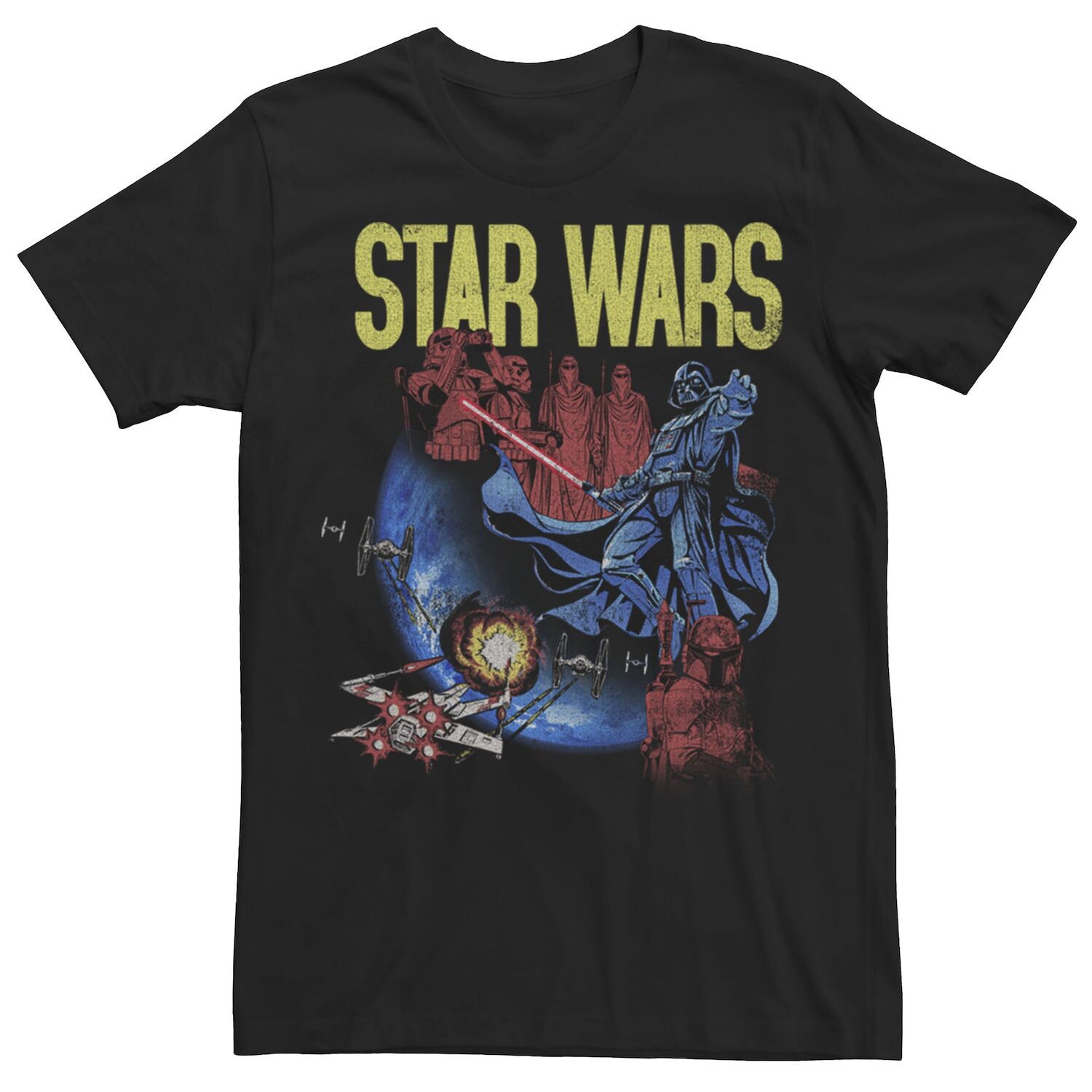 

Мужская футболка с рисунком Darth Vader Bad Guys и коллажем Star Wars