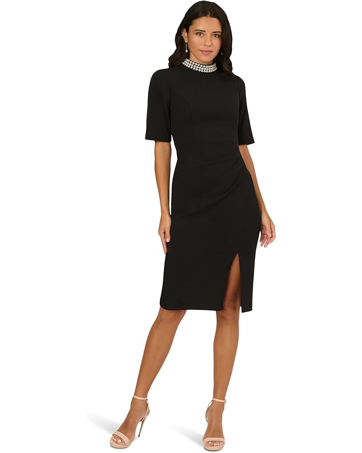 

Женское короткое платье Adrianna Papell Embellished Crepe, Black/Ivory