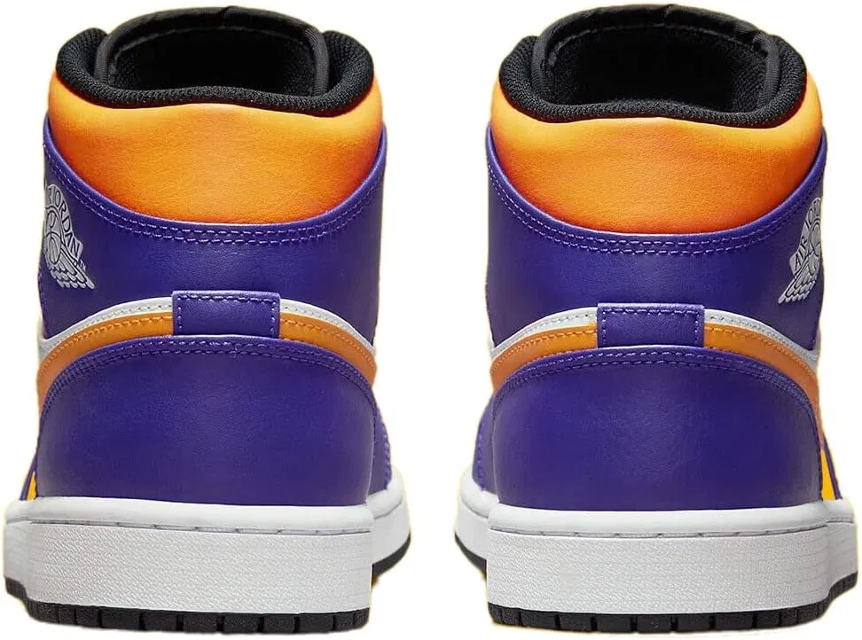 Кроссовки Nike Herren Air Jordan 1 Mid Schuhe, Dark Concord Taxi White Black — фото 4