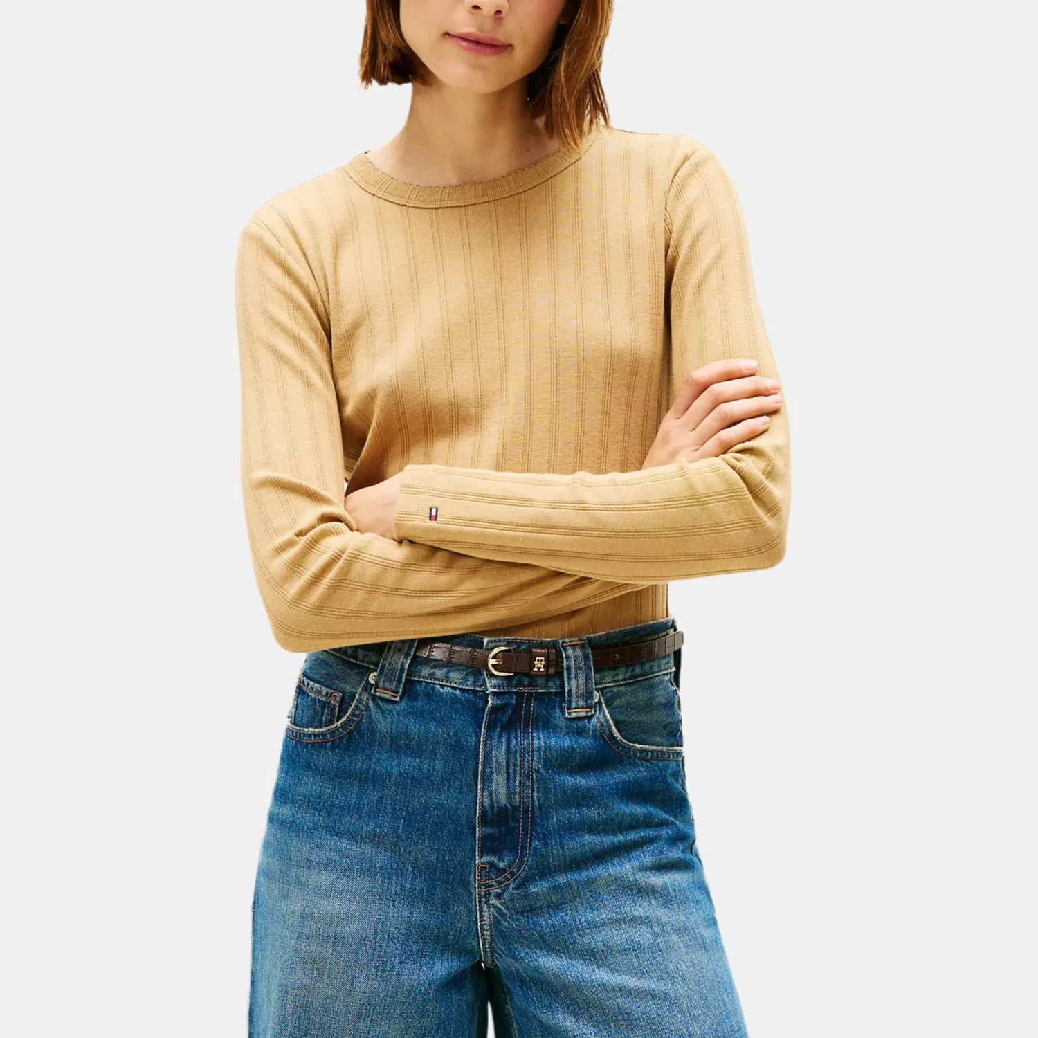 Футболка женская с круглым вырезом Khaki Tommy Hilfiger — фото 3