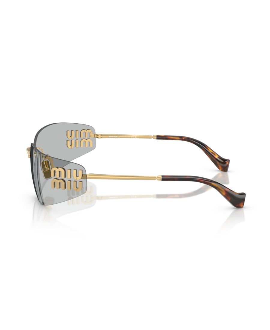 Женские солнцезащитные очки большого размера, MU A51S MIU MIU, Gold — фото 4