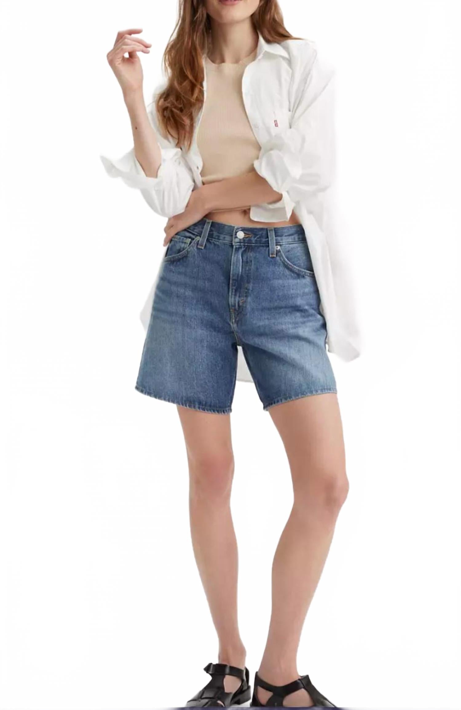 

Женские мешковатые шорты с высокой талией в винтажном стиле Levi's, Worn Memory