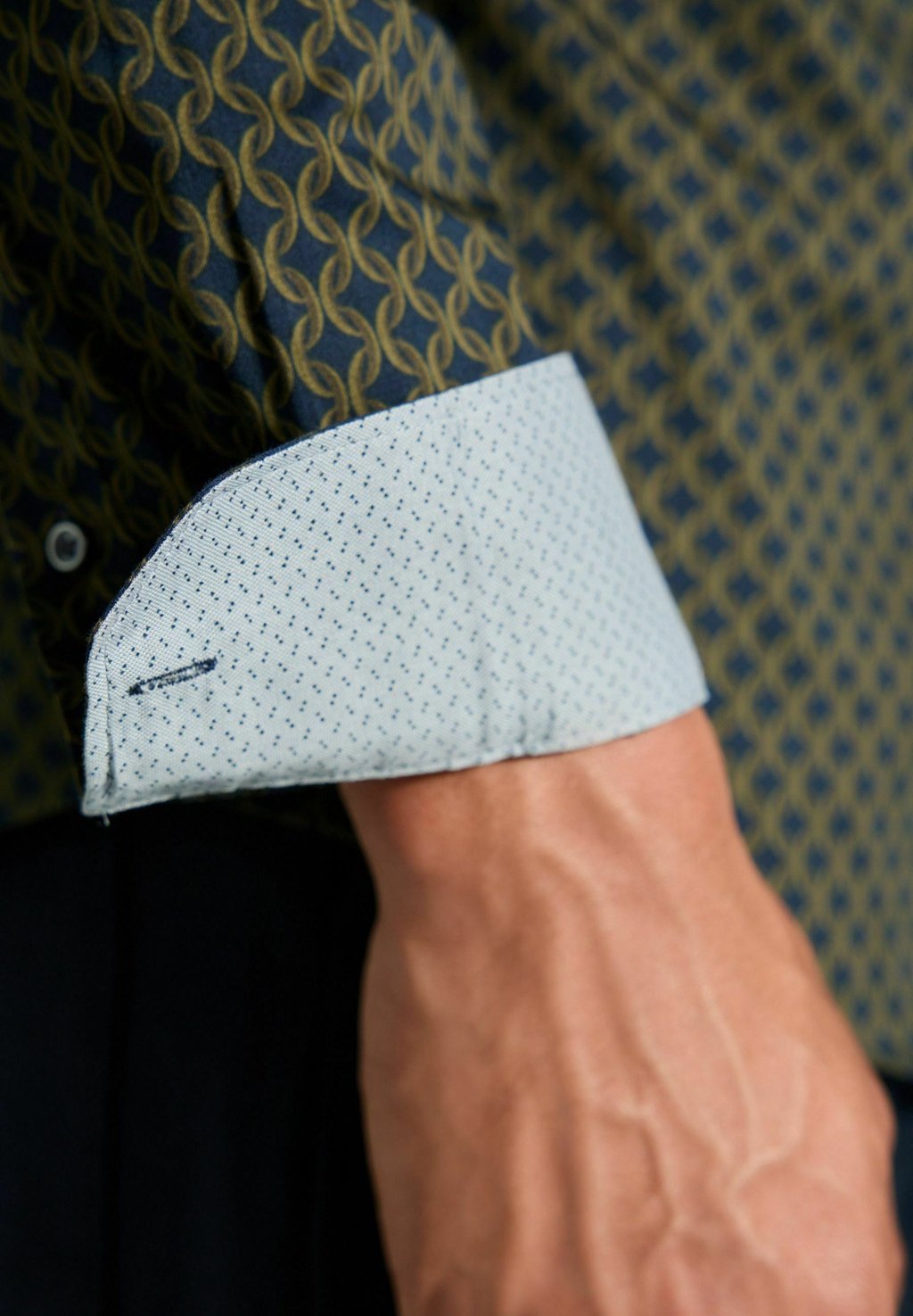 

Рубашка REGULAR FIT PRINTED LONG SLEEVE SINGLE CUFF Next, зеленый