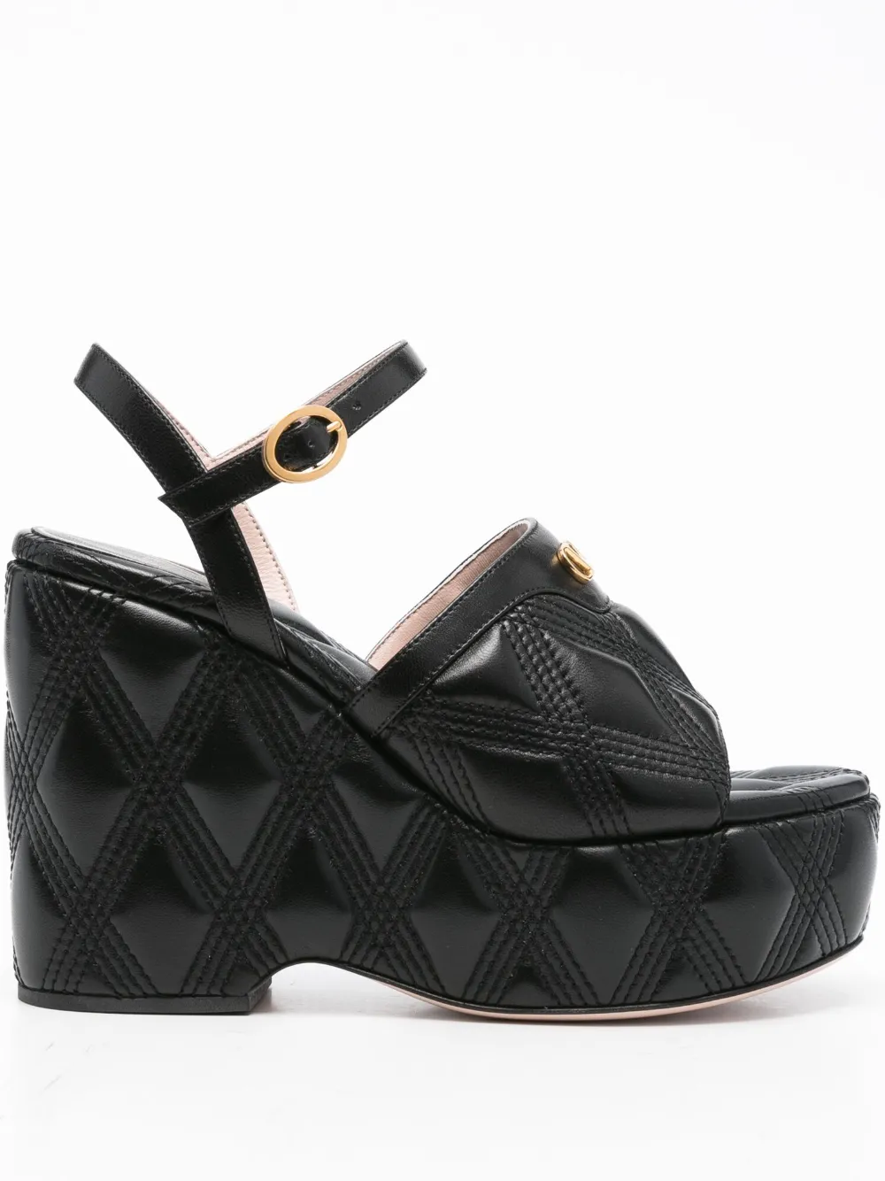 Стеганые сандалии VLogo Signature 115 мм VALENTINO GARAVANI, черный