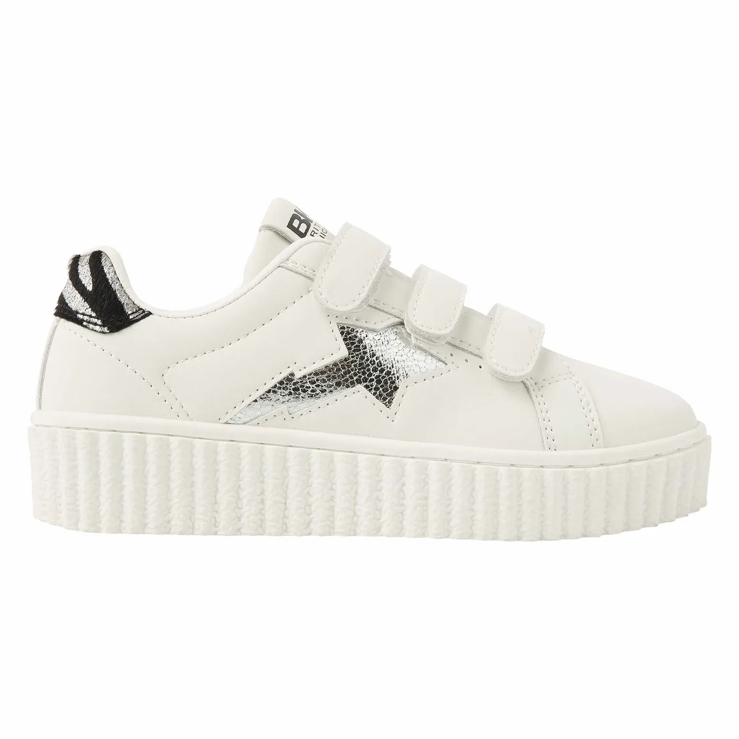 Кроссовки низкие Bliss velcro British Knights, белый/серебристый/зебра