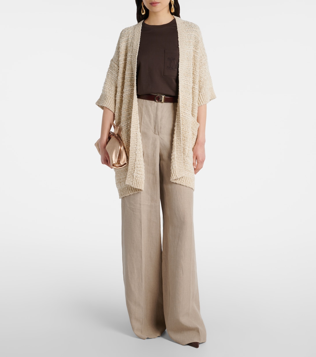 Кардиган из смесовой хлопковой ткани Max Mara, Avorio — фото 2