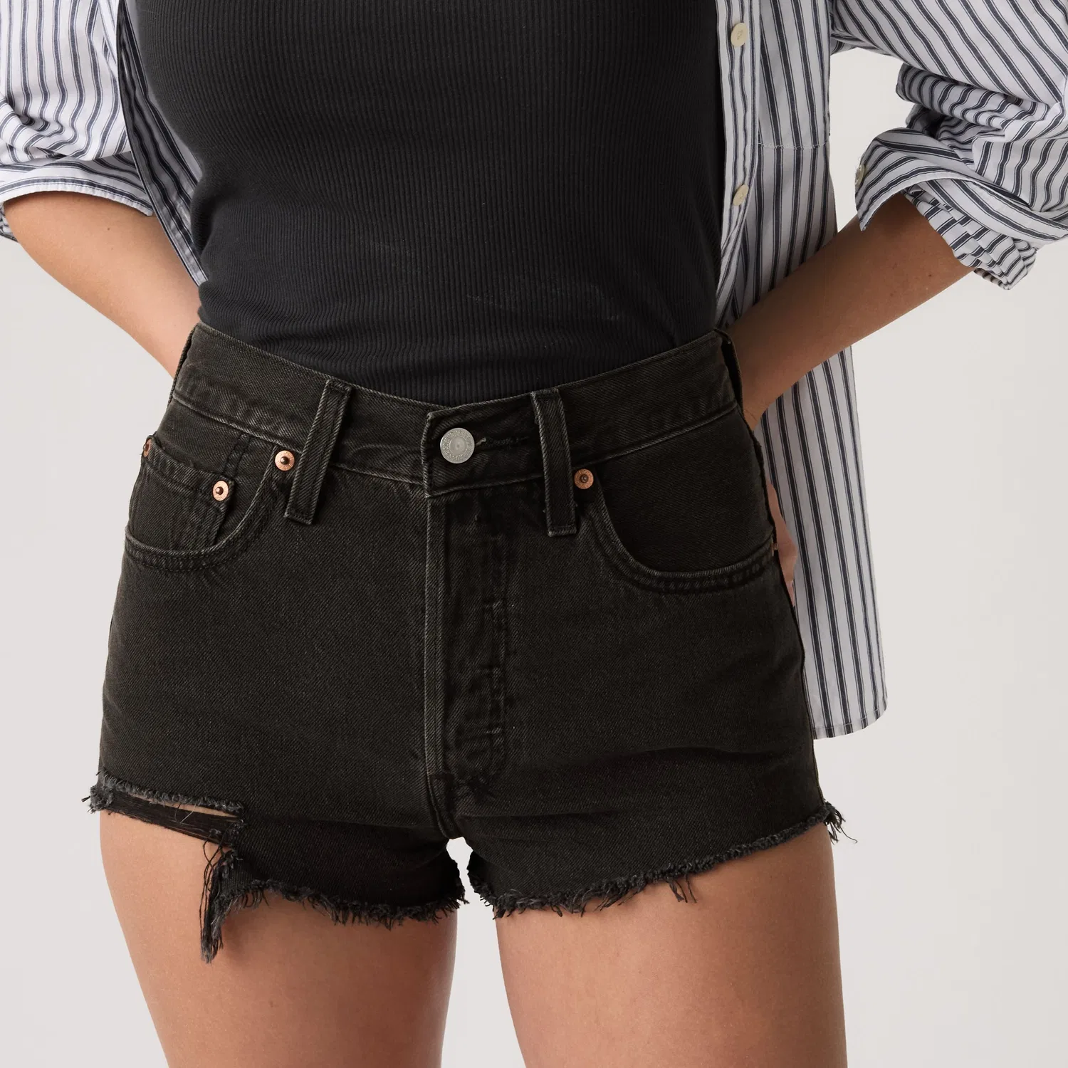 Женские микрошорты 501 Original Fit Levi's, Black — фото 2