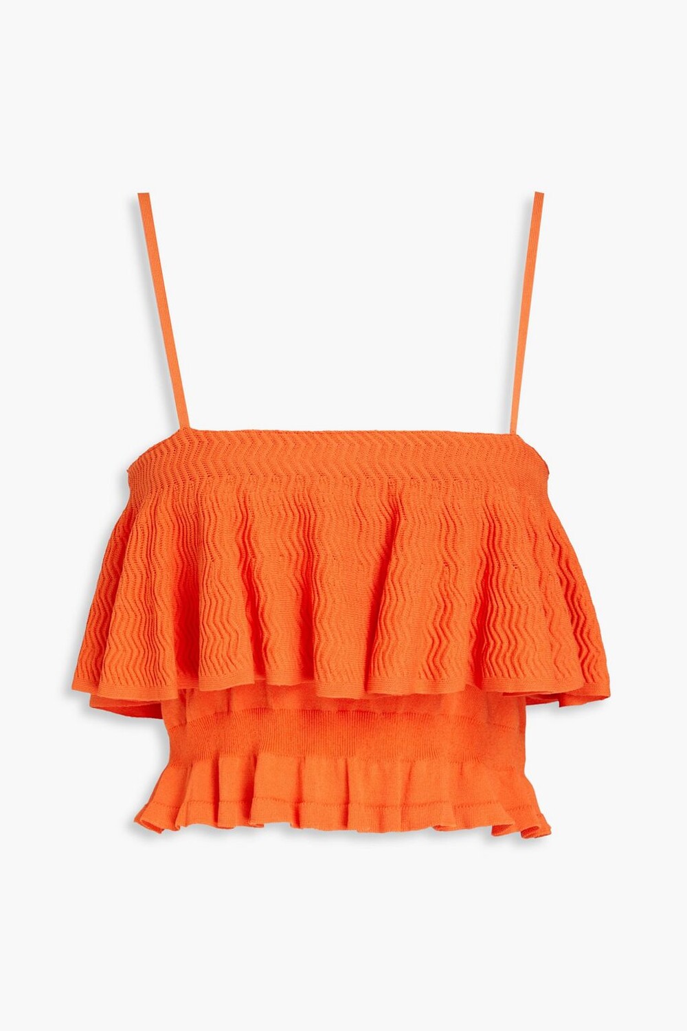 

Укороченный топ крючком с рюшами SOLID & STRIPED, оранжевый