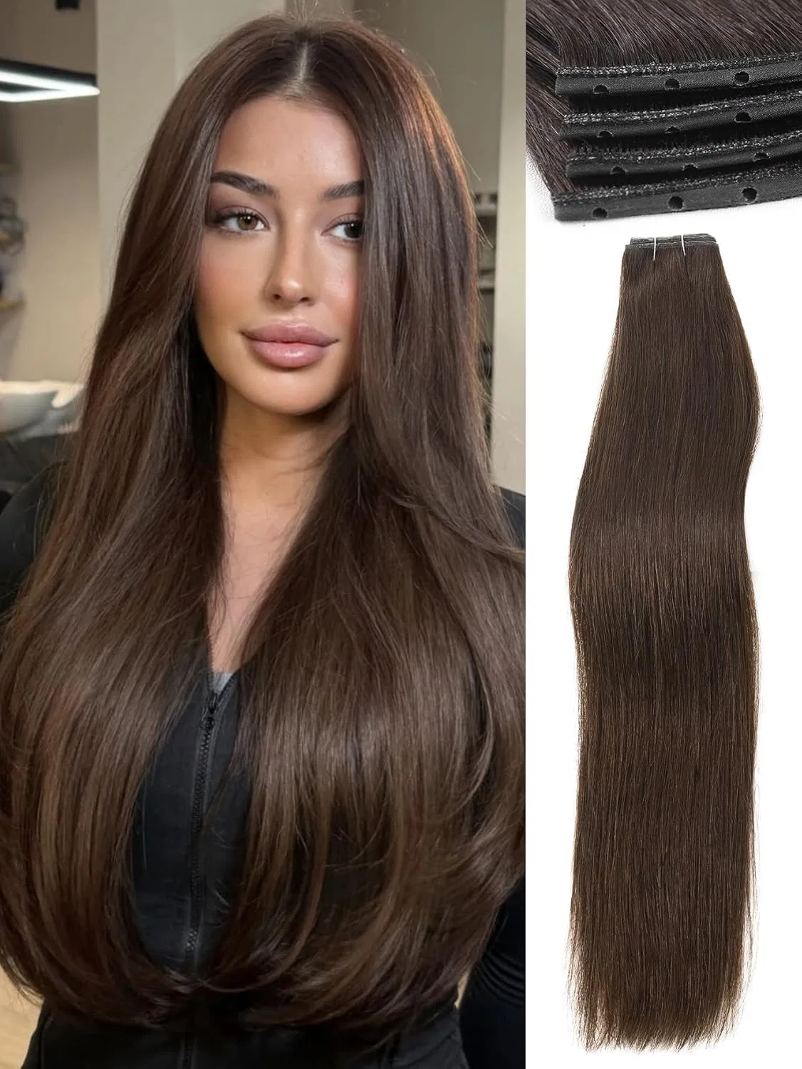 Накладные пряди WIGNEE из натуральных волос 46 см Remy Wignee, 2-Brown
