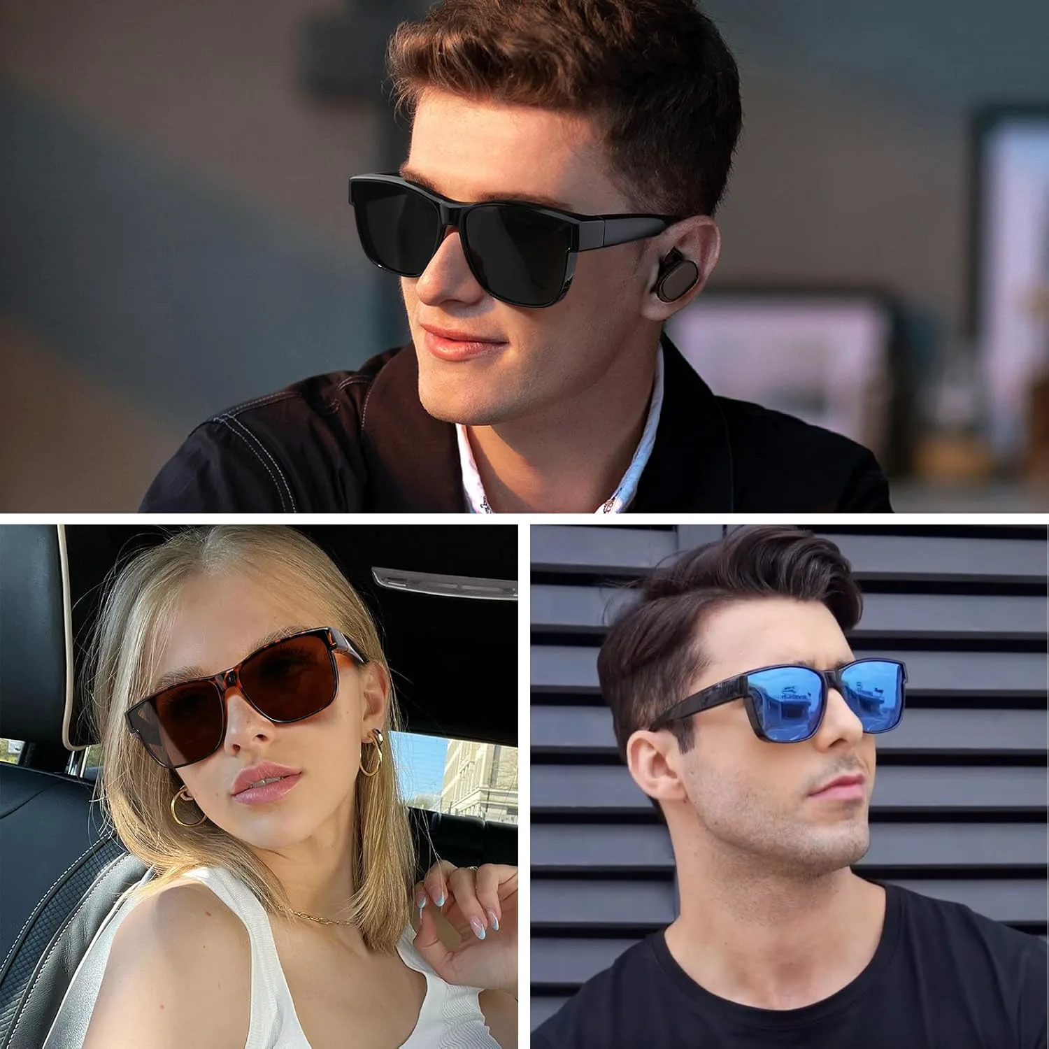 

Солнцезащитные очки Kelinln A13, надеваемые поверх обычных, унисекс, квадратные, поляризованные, легкие, защита от УФ. Цвет: черная оправа, розовые зеркальные линзы