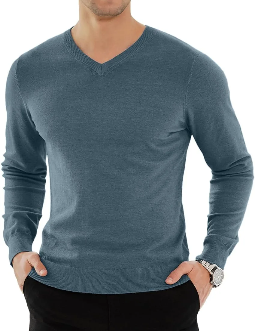 

Мужской вязаный пуловер YTD Casual Slim Fit с V-образным вырезом