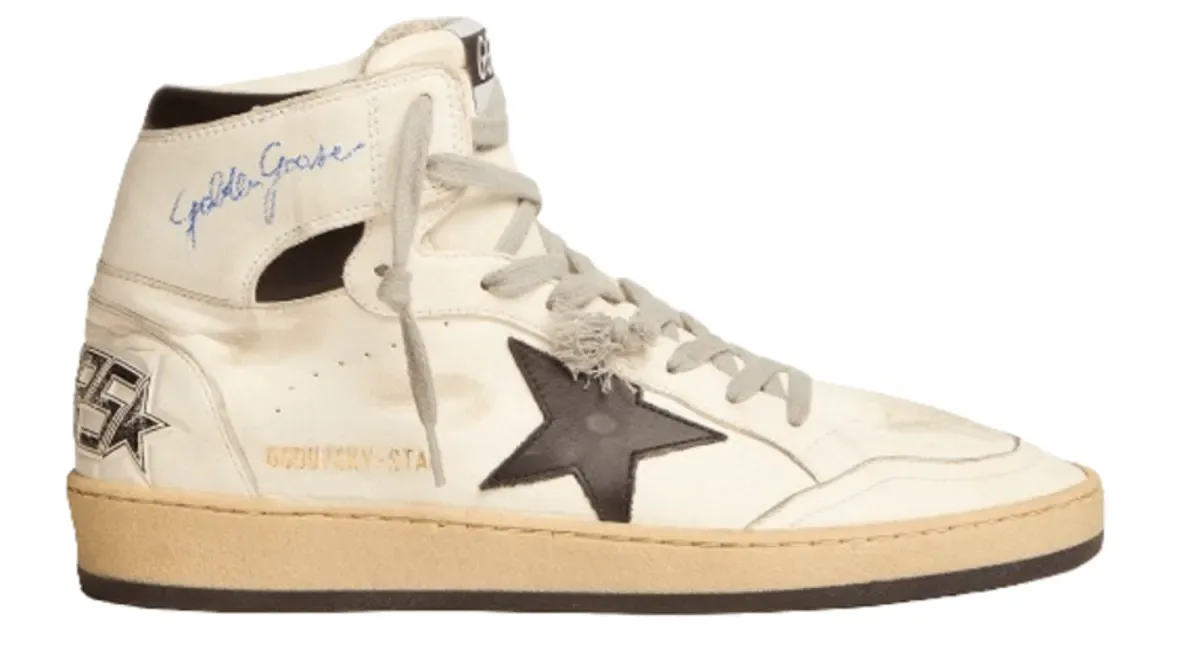 Мужские кроссовки Golden Goose Sky-Star с подписью на щиколотке и черной звездой GMF00230.F002190.10283
