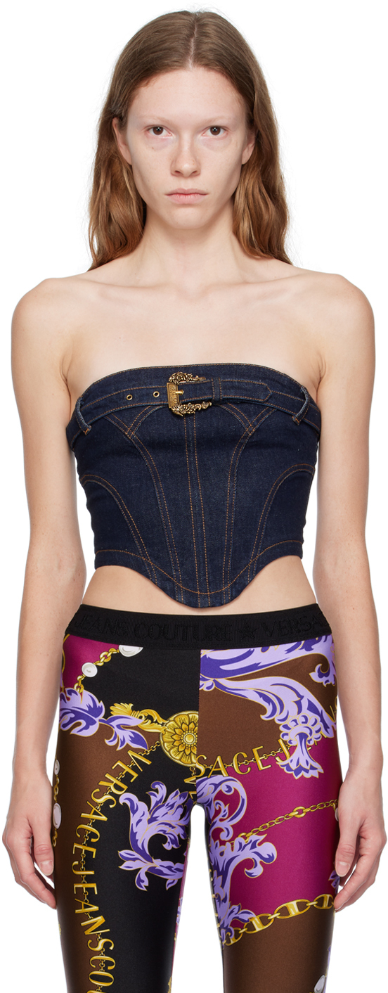 

Джинсовая майка с пряжкой Versace Jeans Couture