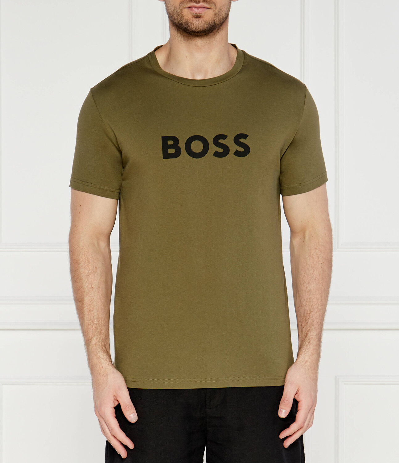 

Футболка BOSS BLACK RN Regular Fit, зеленый