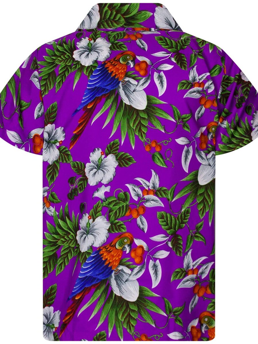 Рубашка на пуговицах классического кроя King Kameha Cherryparrot, фиолетовый — фото 2
