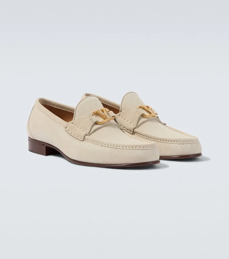 Замшевые лоферы VLogo Valentino Garavani, белый