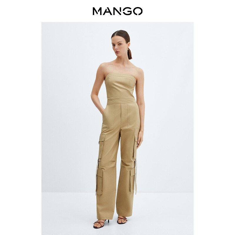 

Женский комбинезон Mango без рукавов, светло-коричневый