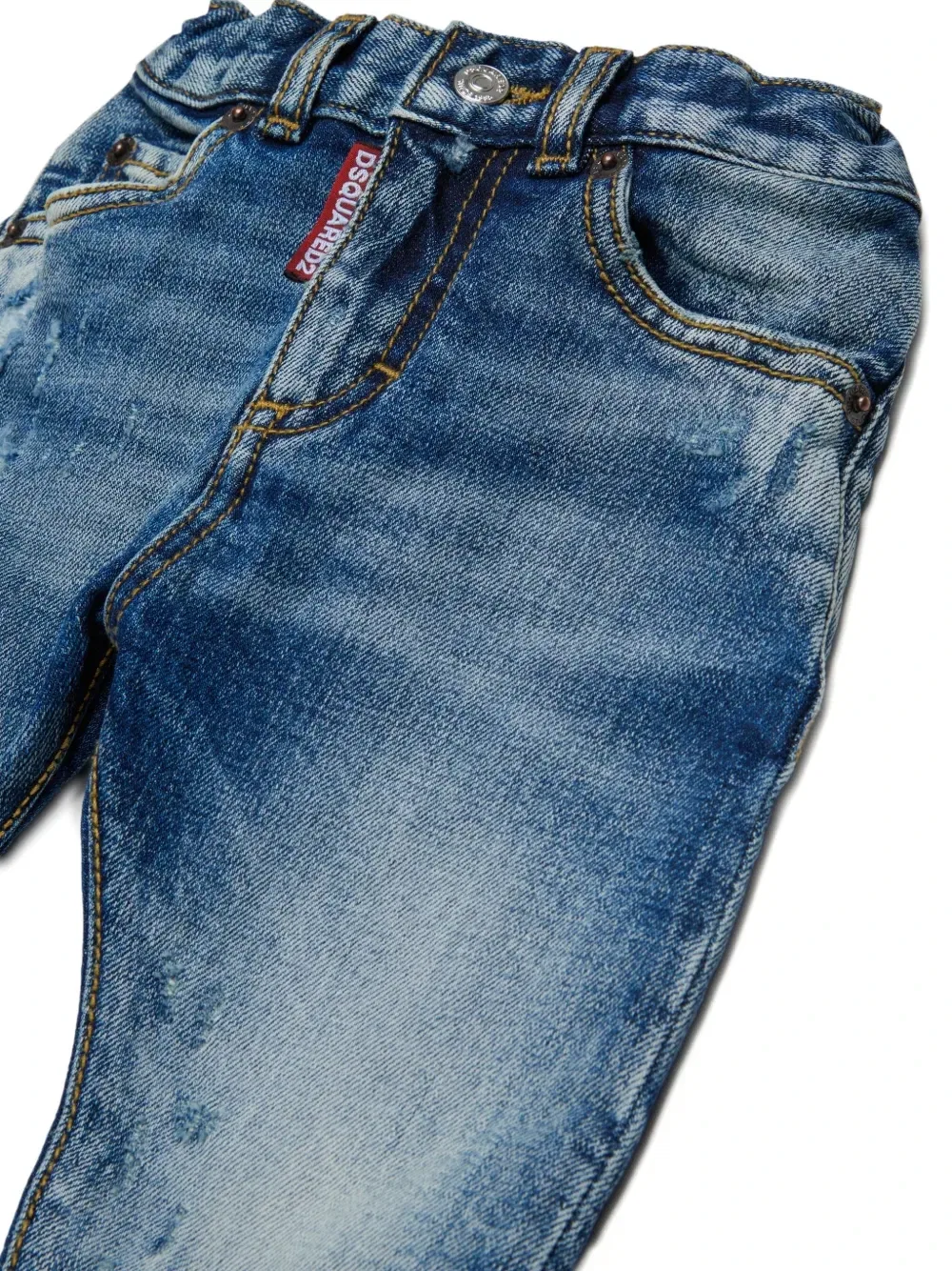Брюки узкого кроя с эффектом потертости Dsquared2 Kids, синий — фото 3