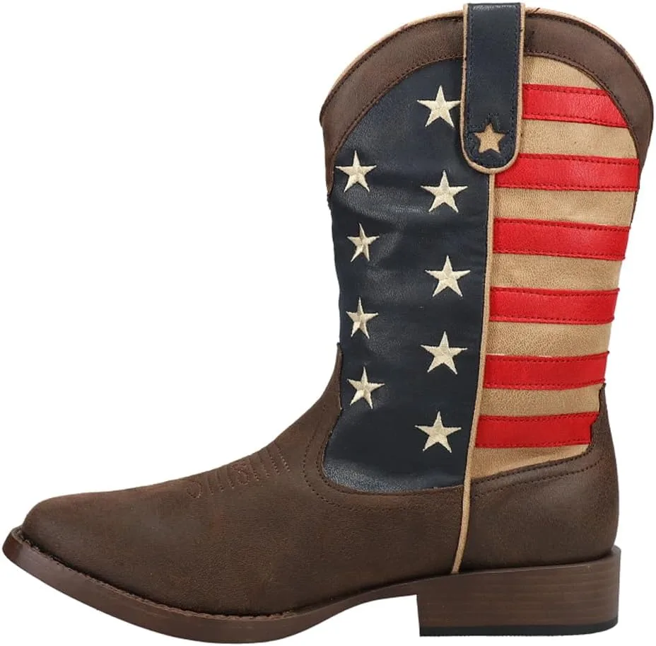 Мужские ковбойские сапоги ROPER "American Patriot", красный/синий/коричневый — фото 4