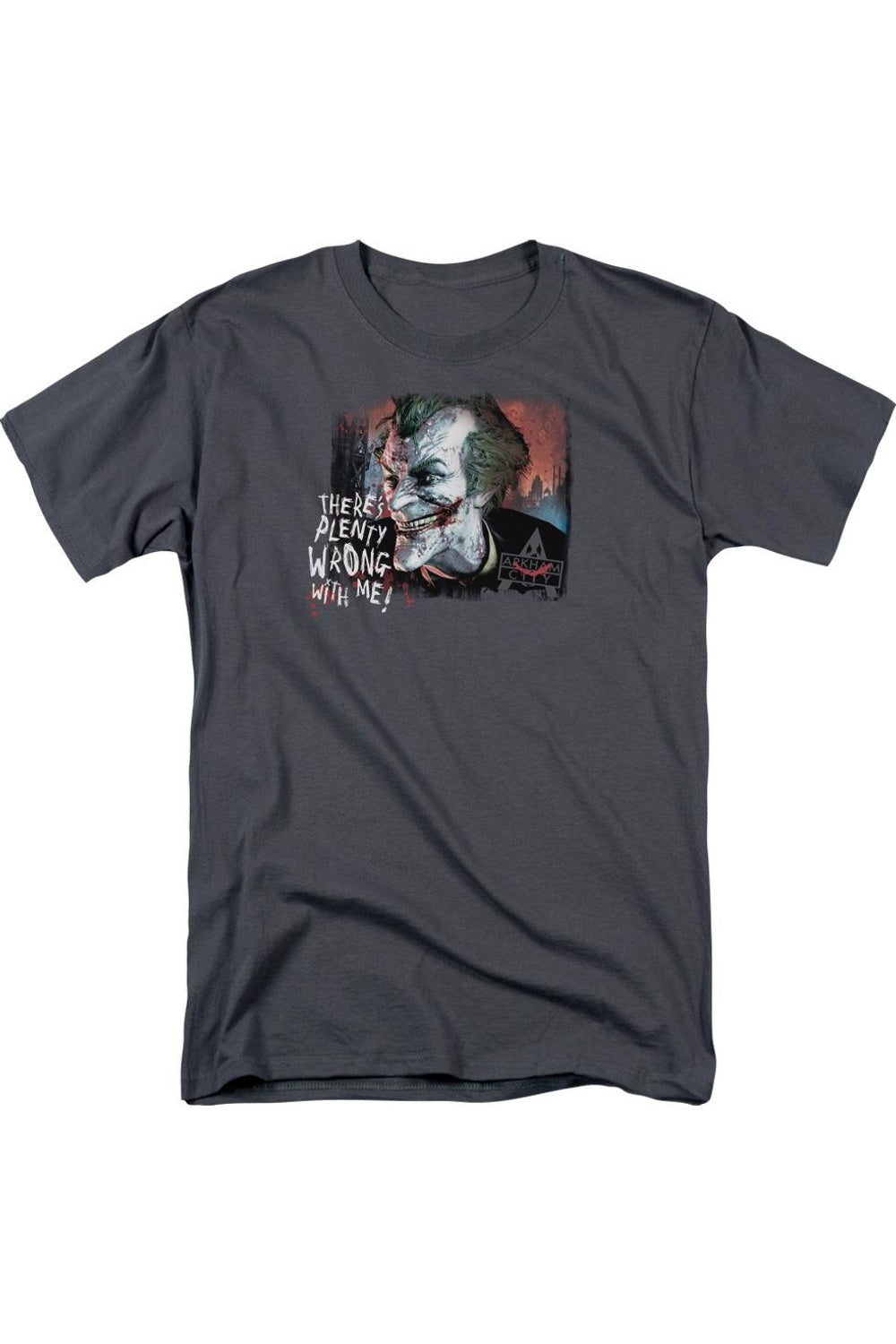 

Футболка / футболка с коротким рукавом для взрослых Batman Arkham City Plenty Wrong Gildan, цвет charcoal