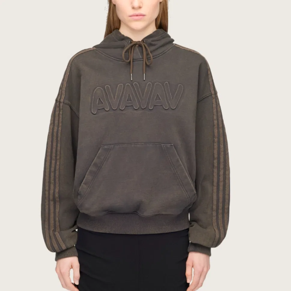 Свитшот женский с капюшоном Adidas Originals X AVAVAV Carbon Black — фото 4