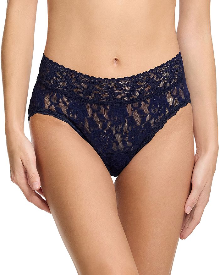 

Сигнатурные кружевные трусики-слипы с защитой от протекания Hanky Panky, синий