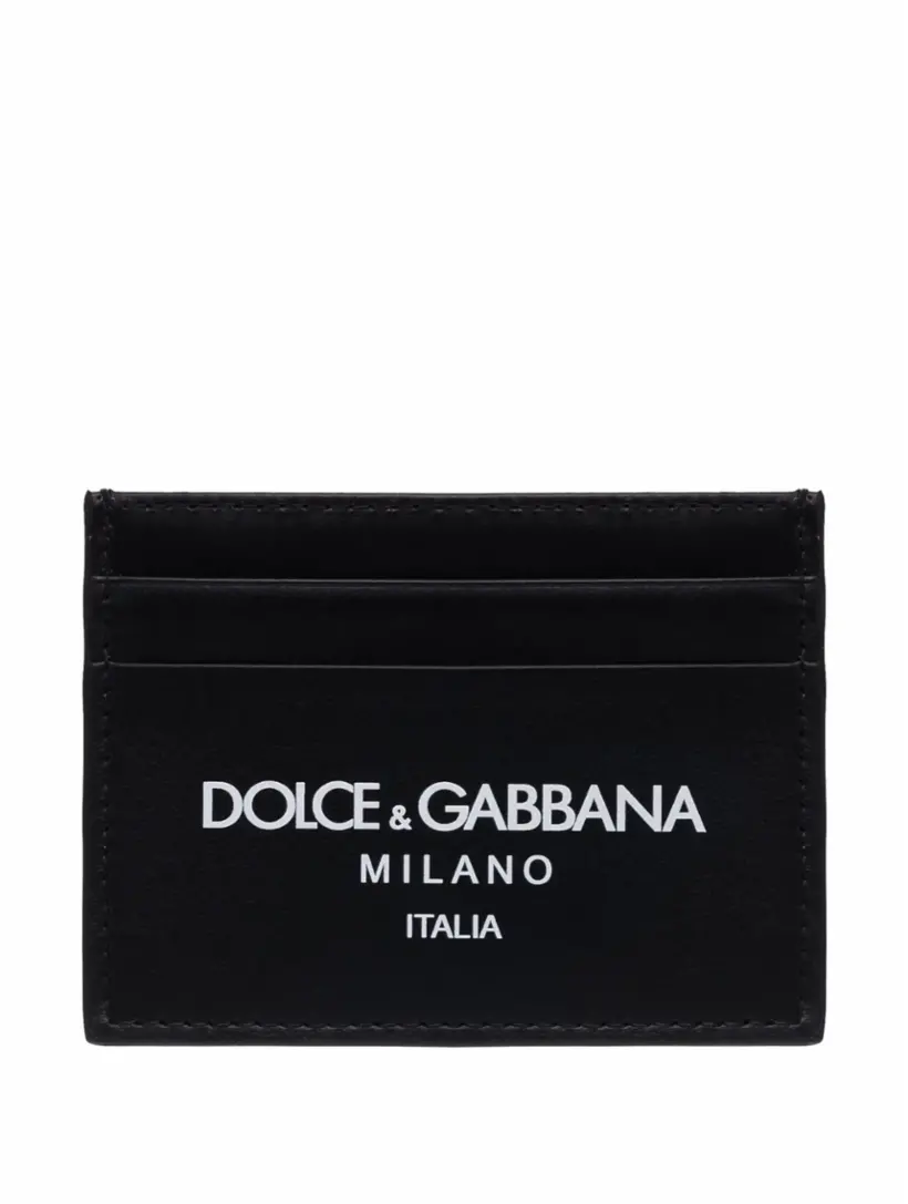 

Кожаная визитница с логотипом Dolce&Gabbana, черный