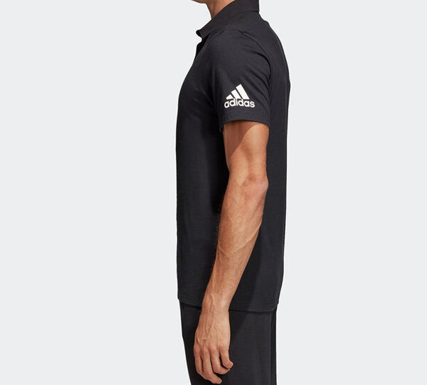 Футболка mh простые повседневные спортивные Рубашка поло с коротким рукавом Adidas, черный — фото 3