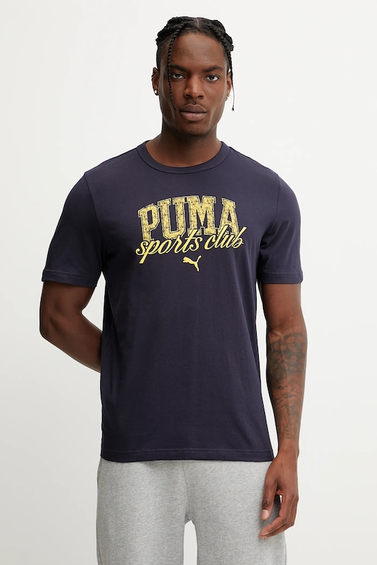 

Хлопковая футболка Puma, темно-синий