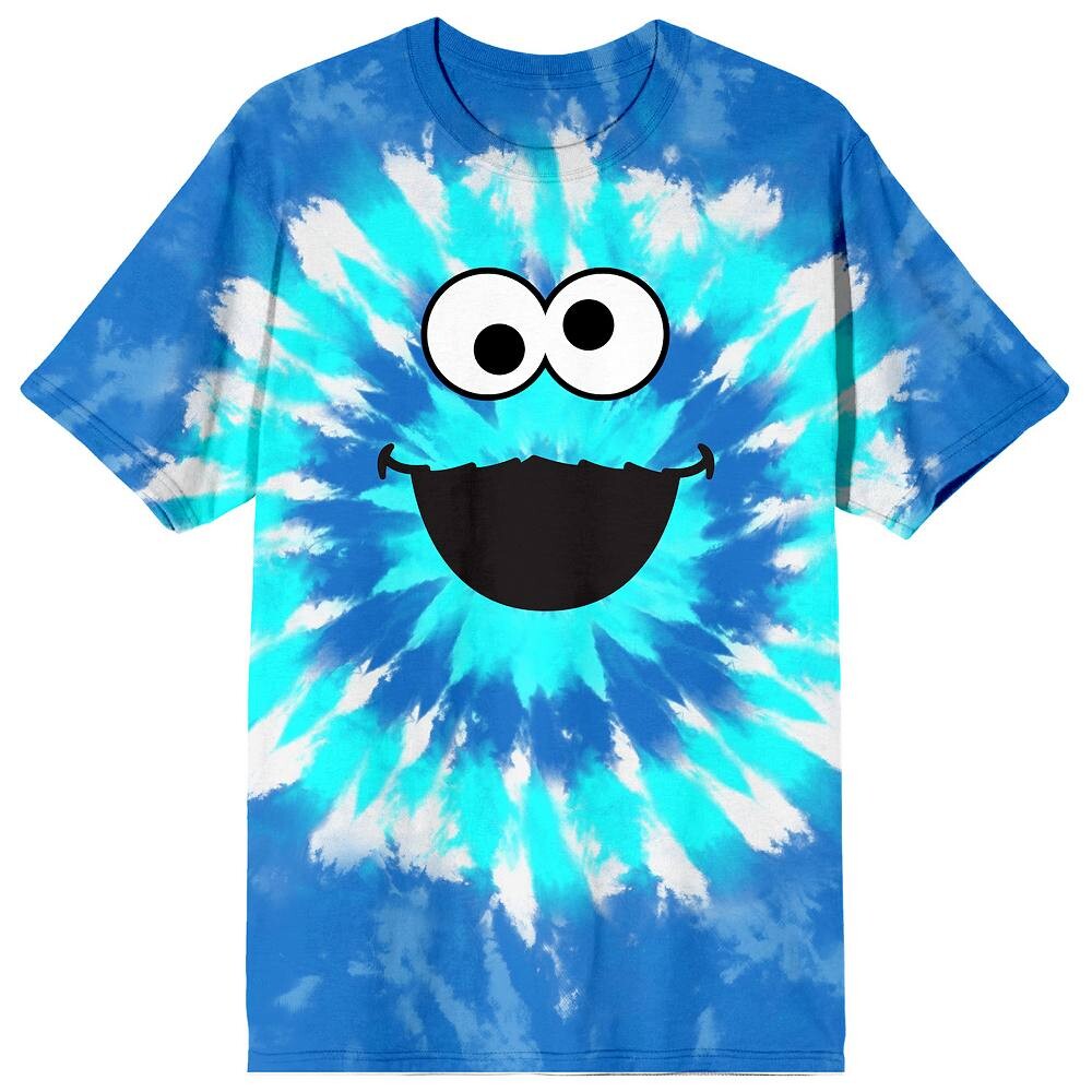 

Мужская футболка с рисунком «Улица Сезам» Cookie Monster Tie Dye Licensed Character, синий