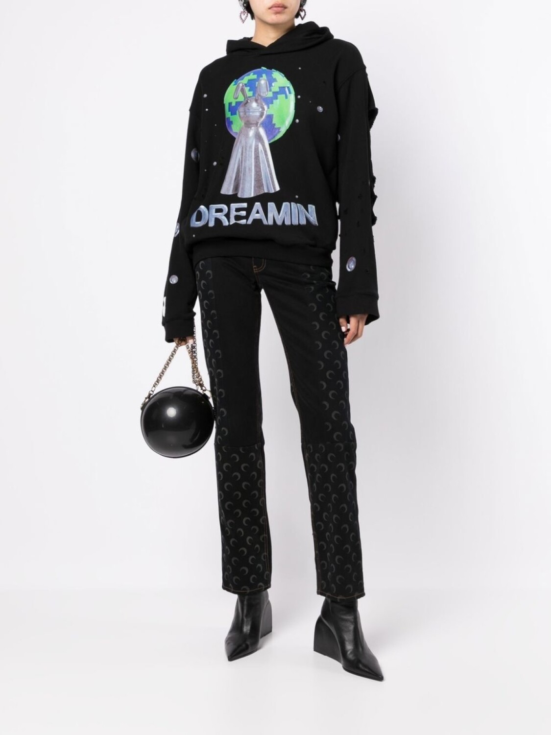 

Natasha Zinko худи Dreamin с вырезами, черный