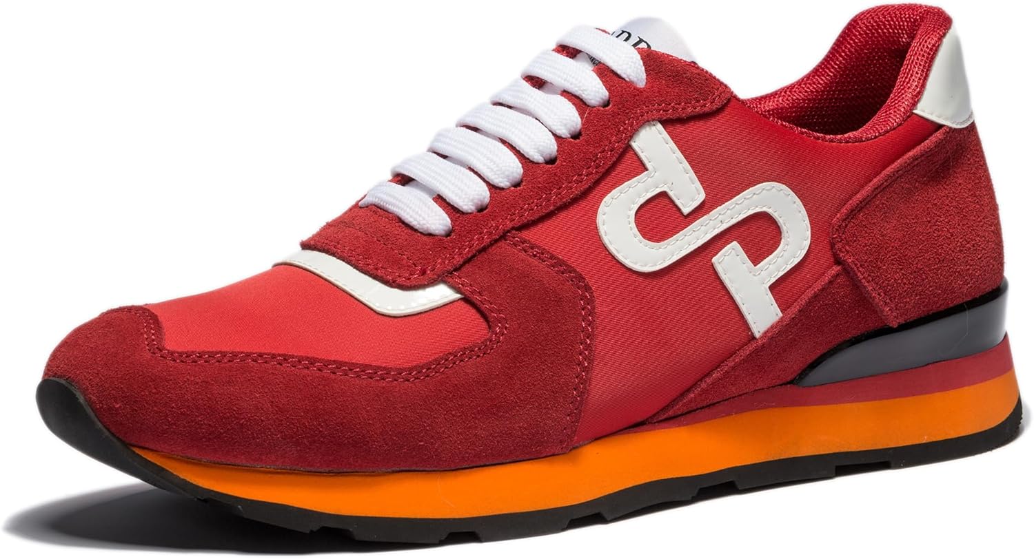 

Мужские модные кроссовки OPP, повседневные, на шнуровке, из замши и кожи, для бега, тенниса, спорта и тренажерного зала Whaletill, красный