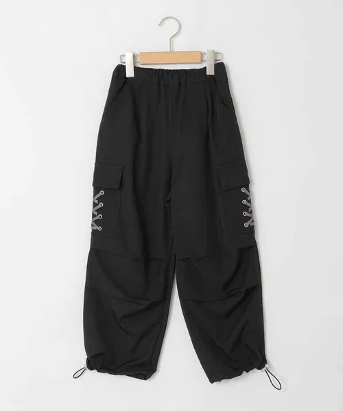[Очень популярные! / Дополнительное производство / Регулируемый низ] [130-160] Брюки-карго со шнуровкой сбоку — фото 3