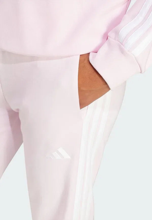 Спортивные штаны Essentials 3 stripes french terry cuffed tracksuit bottoms Adidas Sportswear, прозрачный розовый белый — фото 4