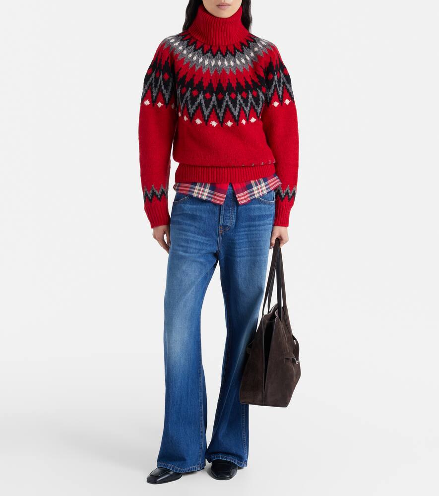 Шерстяной свитер с водолазкой Polo Ralph Lauren, Fireside Red Multi — фото 2