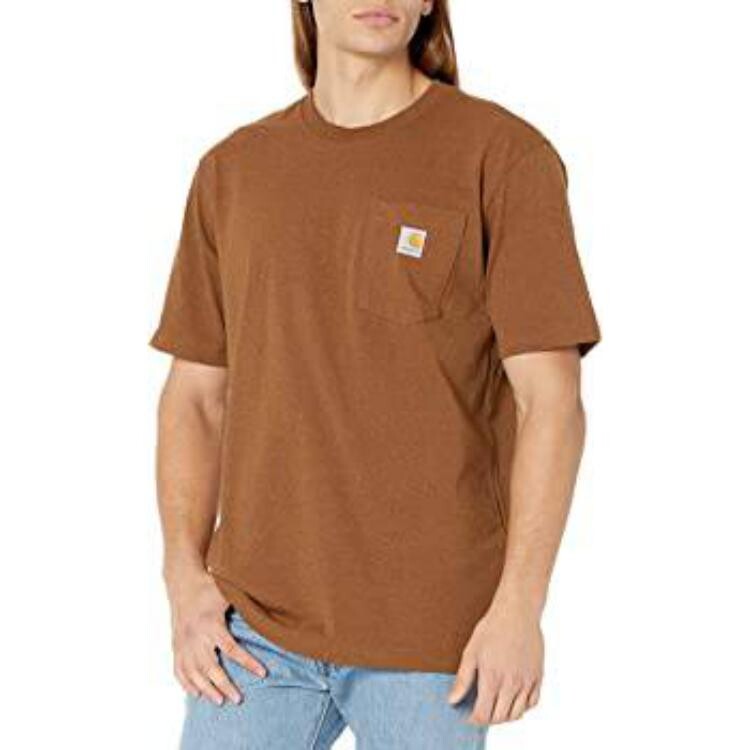 Футболка мужская орехово-коричневая Carhartt, коричневый — фото 2