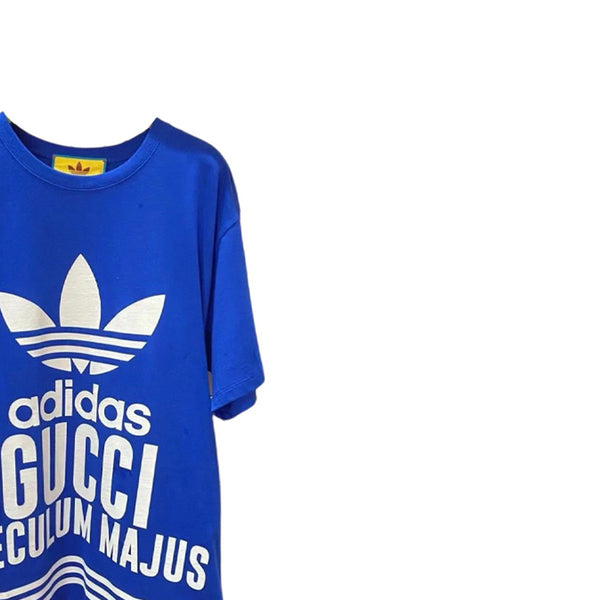 Футболка x adidas oversized cotton jersey short sleeve t-shirt 'blue' Gucci, синий — фото 3