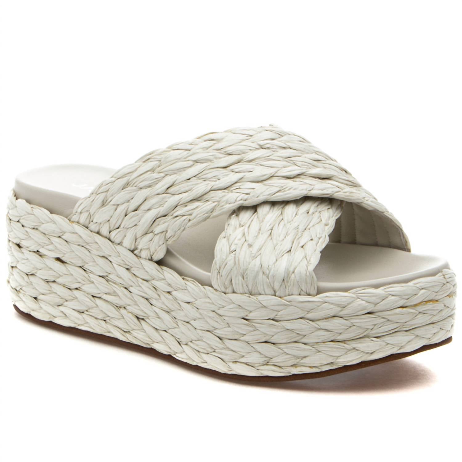Женские босоножки-клин Quiver из рафии цвета кости J Slides, Bone Raffia — фото 2